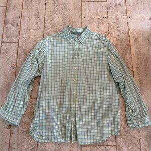 Men's White and Green Plaid Shirt—perfect for spring!